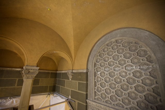 Crypt with Arched Ceilings and Columned Walkway
