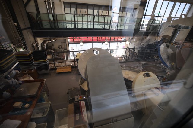 Industrial Pasta Factory Floor from Above