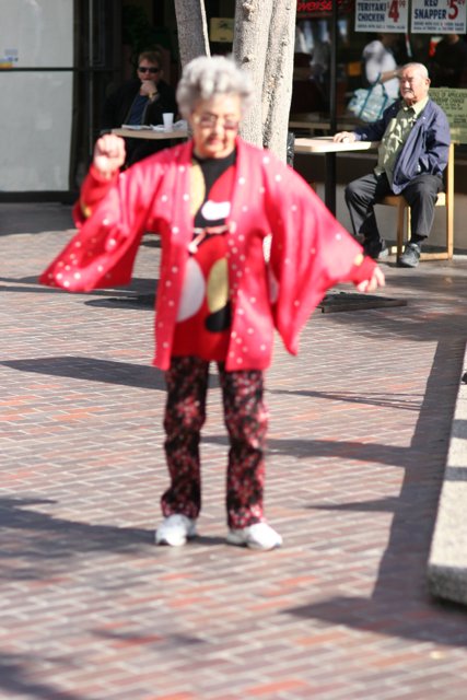 Red Kimono Stroll