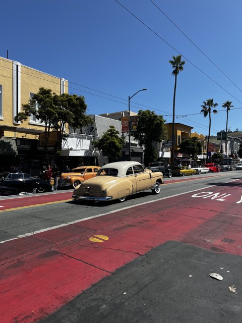 Vintage Car Parked on City Street