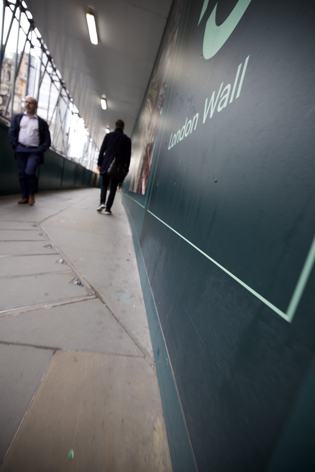 London Wall Tunnel Perspective with Pedestrians