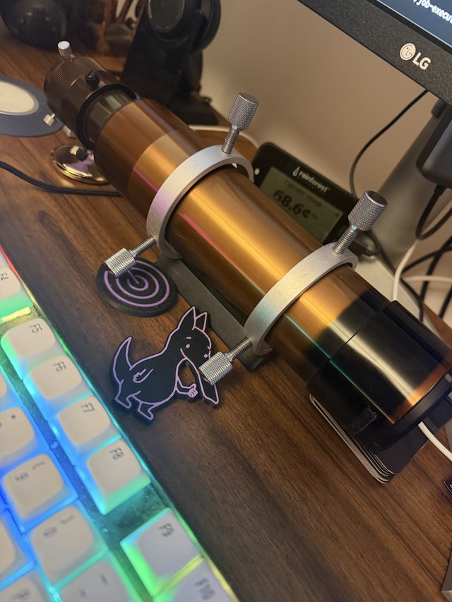 Amateur Astronomy Setup with Telescope and Digital Equipment