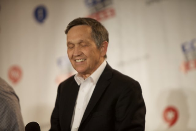 Dennis Kucinich Delivers Press Conference with a Smile