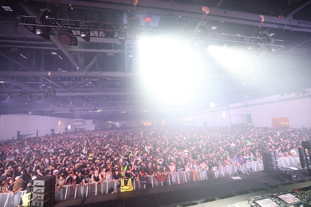 Massive Electronic Music Festival Crowd Fills Convention Hall
