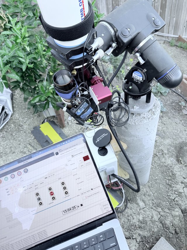 Backyard Astrophotography Setup with Multiple Telescopes and Cameras