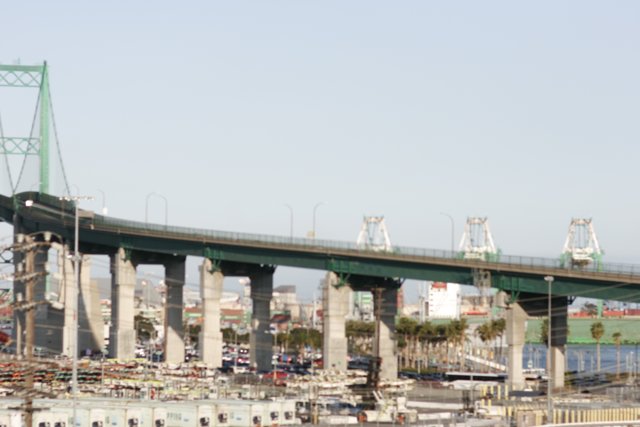 Cityscape over Water: A Bridge Crossing