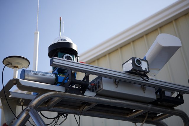 Surveillance Camera on a Metal Pole