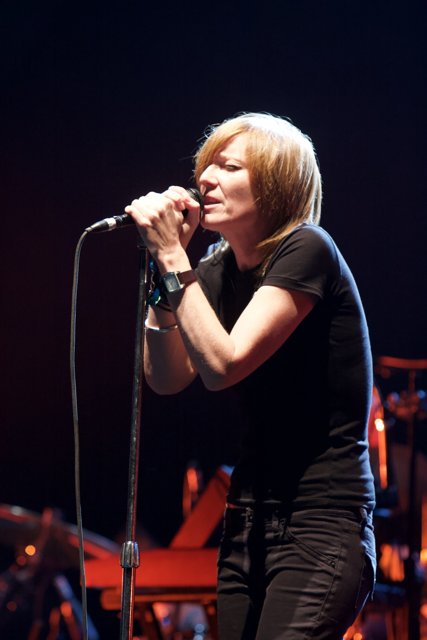 Beth Gibbons steals the show Caption: Singer Beth Gibbons electrifies the crowd with her powerful solo performance at Coachella in 2008.