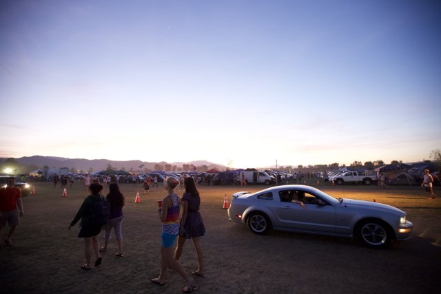 Sunset Meet-Up with Sports Cars