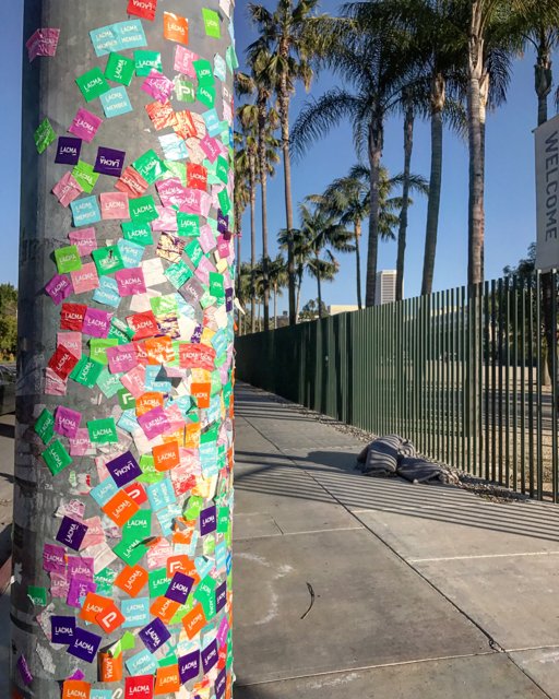 Colorful Sticker Pole at LACMA