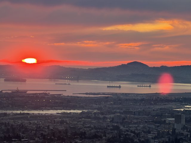 Sunset Over San Francisco Bay from East Bay Hills