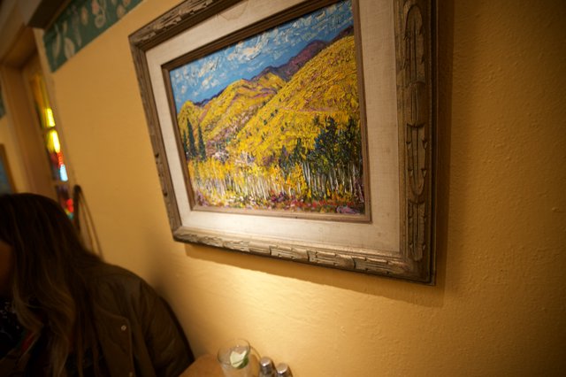 Autumn Aspen Landscape Painting in Rustic Frame