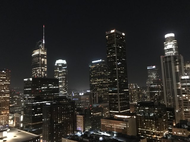 LA Skyline Aglow at Night