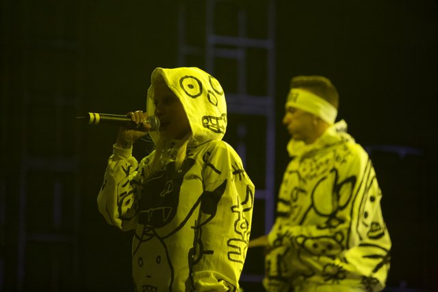 Yellow Hoodies on Stage at Coachella