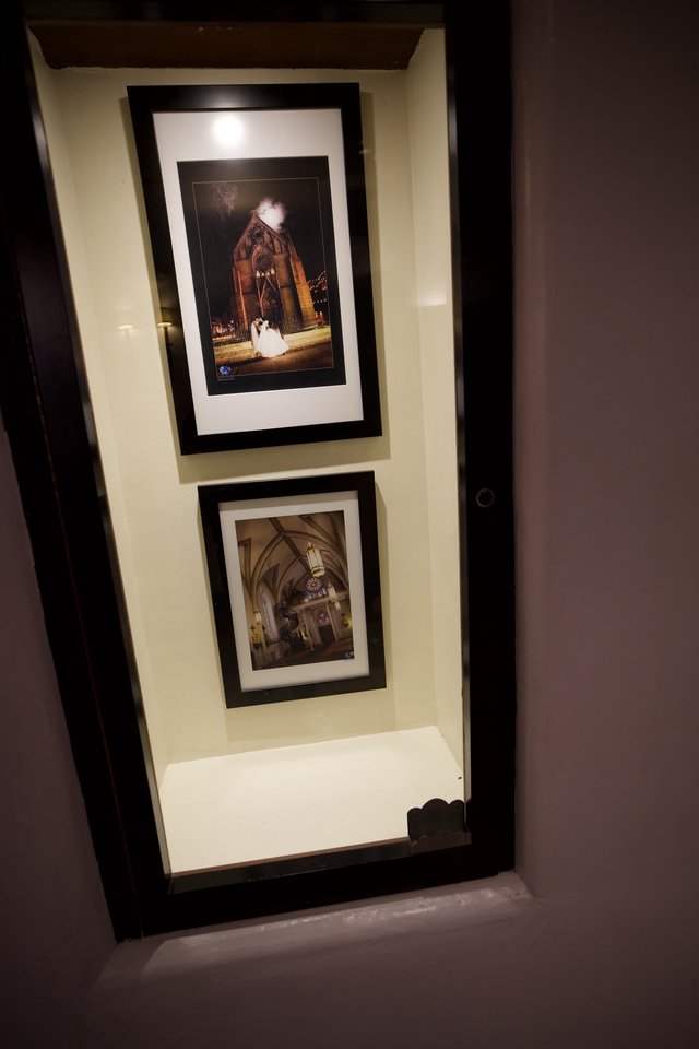Recessed Gallery Display with Architectural Photography in Black Frame