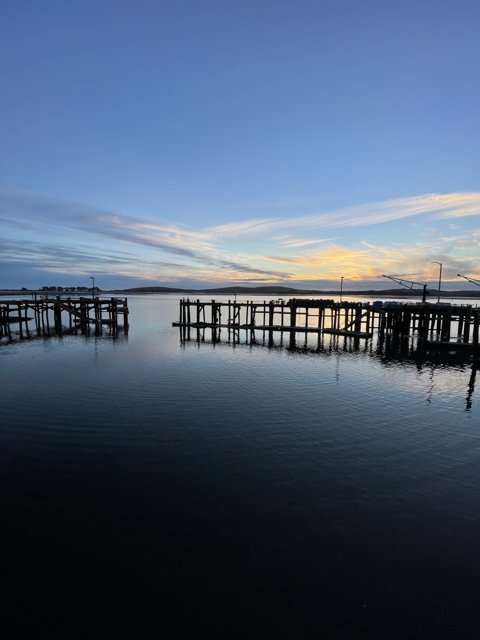 Sunset at Bodega Harbor Pier