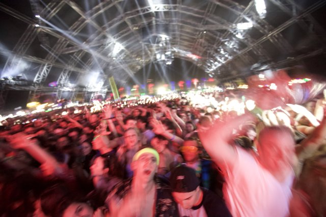 Coachella Concertgoers Raise Their Hands in Excitement