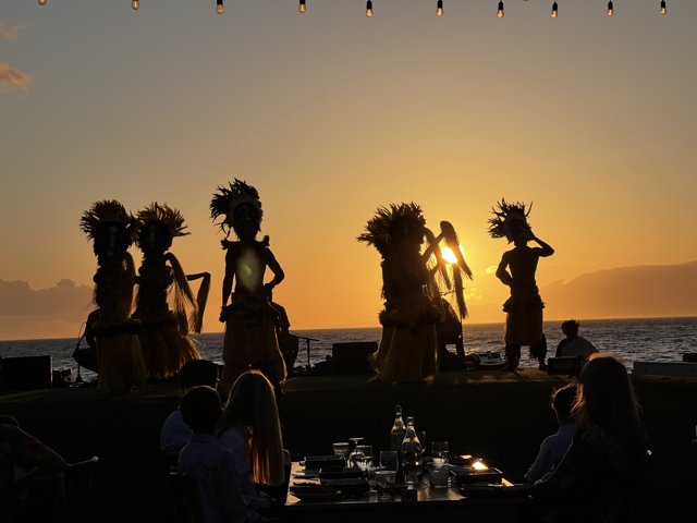 Traditional Hula Performance at Sunset in Wailea