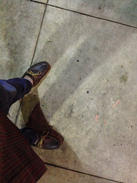 Stylish Footwear on the Irvine Sidewalk