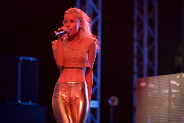 Yolandi Visser Rocks Coachella Stage in Shiny Outfit