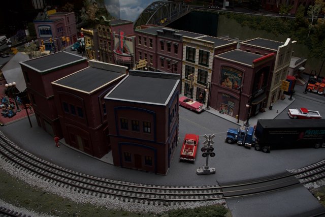 Miniature City on a Train Track