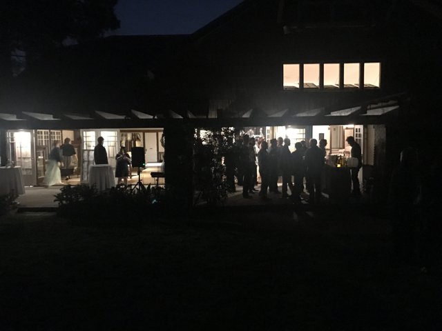 Nighttime gathering at a housing community