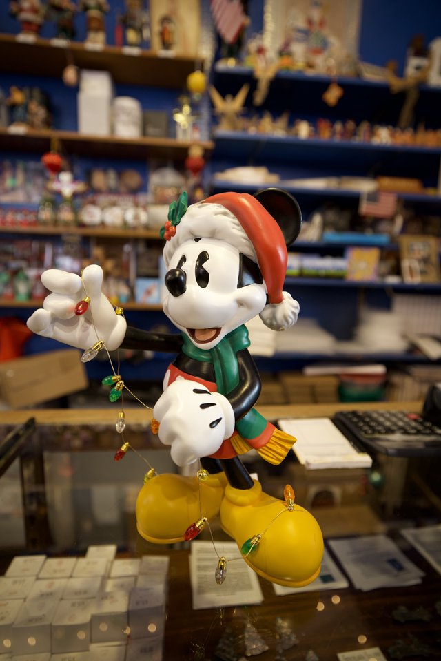 Mickey Mouse Christmas Figurine in Gift Shop