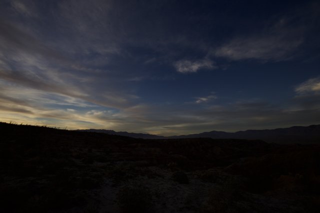 Desert Sunset over the Mountains