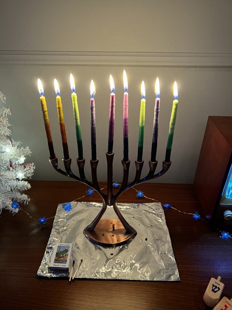The Festive Glow of the Hanukkah Menorah