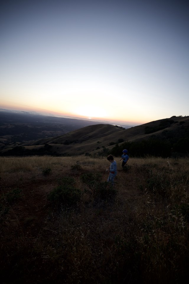 Children Exploring at Dusk on Mount Diablo