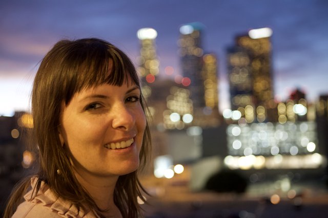 City Lights Portrait at Blue Hour Dusk