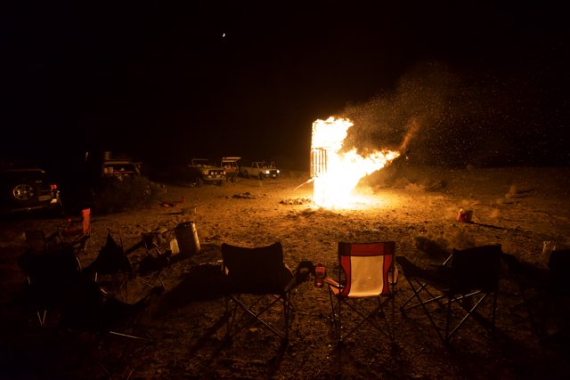 Desert Bonfire Night Sky