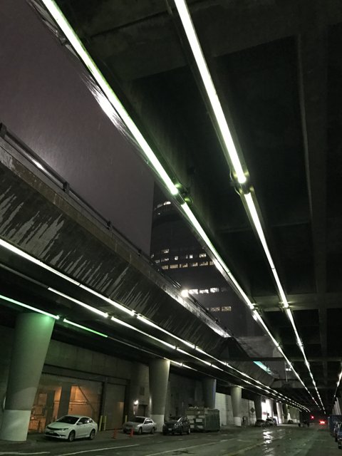 The Green-Lit Tunnel of Los Angeles