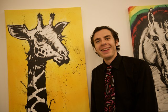 Man and Giraffe Painting