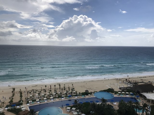 Breathtaking View of Cancún Beach and Ocean from Hotel