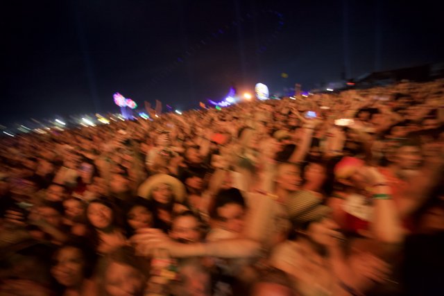 Coachella 2011: Night-time Crowd at Rock Concert