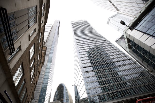 Towering Glass Skyscrapers in London's Financial District