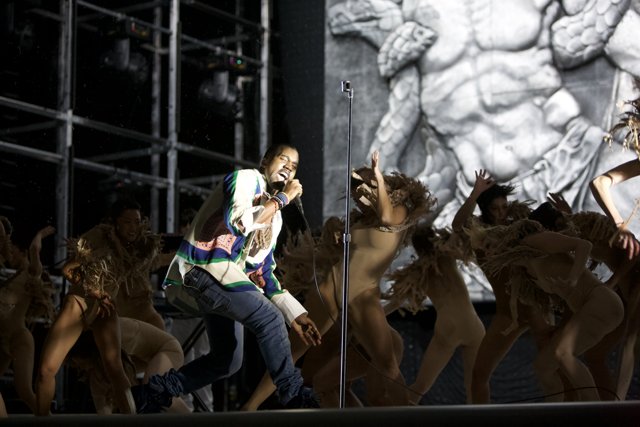Kanye West Puts on a Colorful Performance with Dancers at Coachella