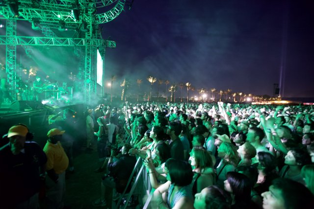 Green Lighted Crowd at Coachella 2011
