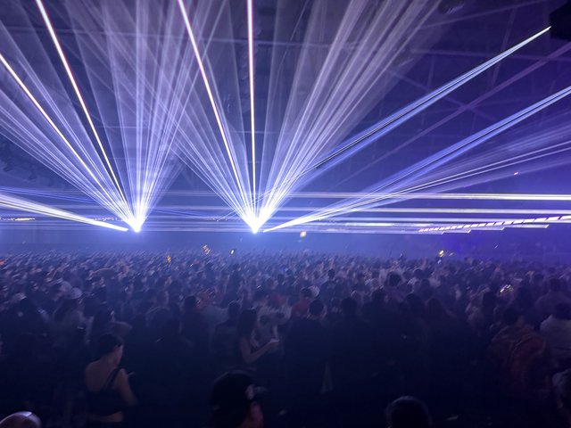 Dramatic Laser Light Show at Electronic Music Concert