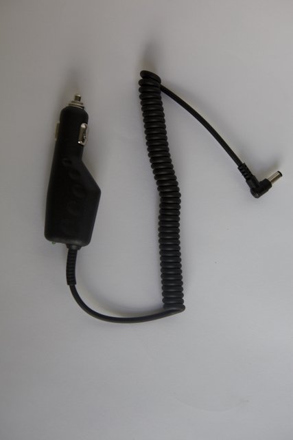 Black Car Charger with Attached Cord