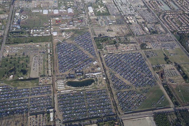 Birds-Eye View of a Spacious Parking Lot