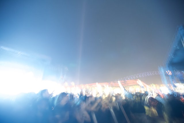 Blurred Flare of Coachella Concert Crowd