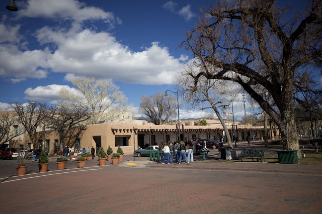 Historic Santa Fe Plaza on a Sunny Afternoon