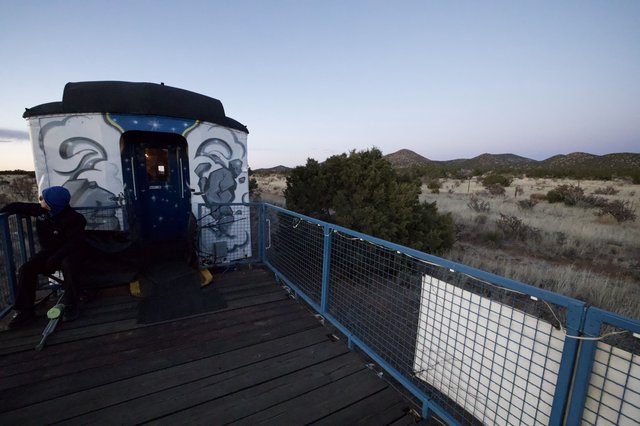 Artistic Desert Yurt at Twilight in New Mexico