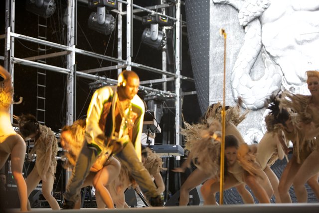 Kanye West takes the Stage with Dancers