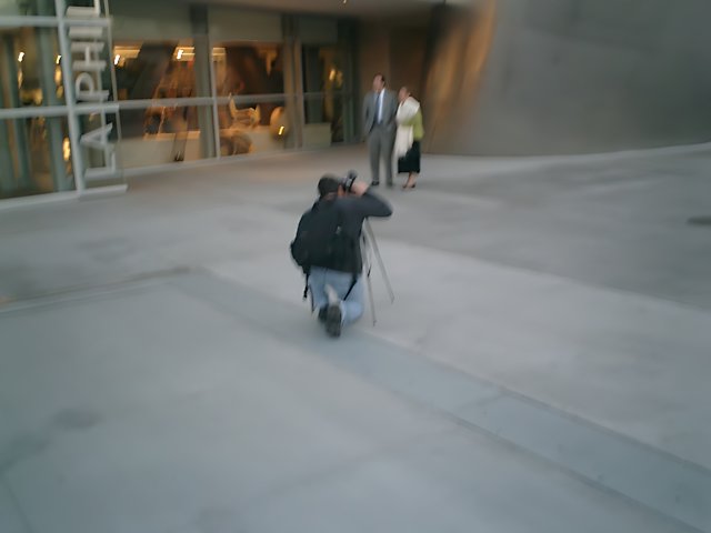 Blurry Skateboarding Man in Downtown LA