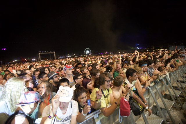 Night Sky and Crowd at Coachella Concert