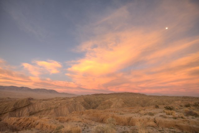 Moonlit Desert Sunset