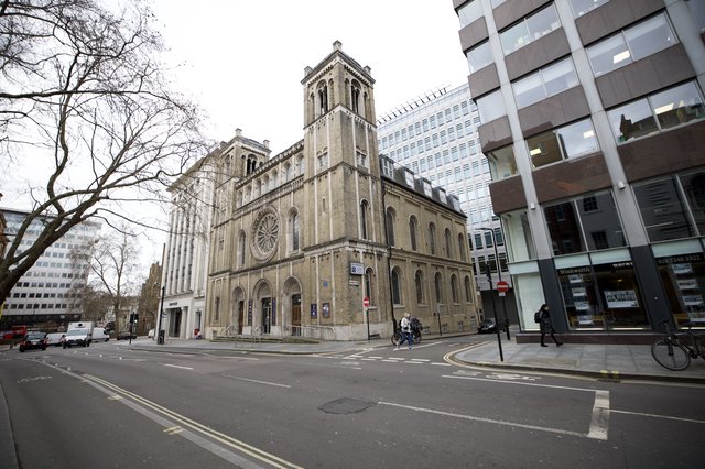Historic Church Amid Modern London Architecture